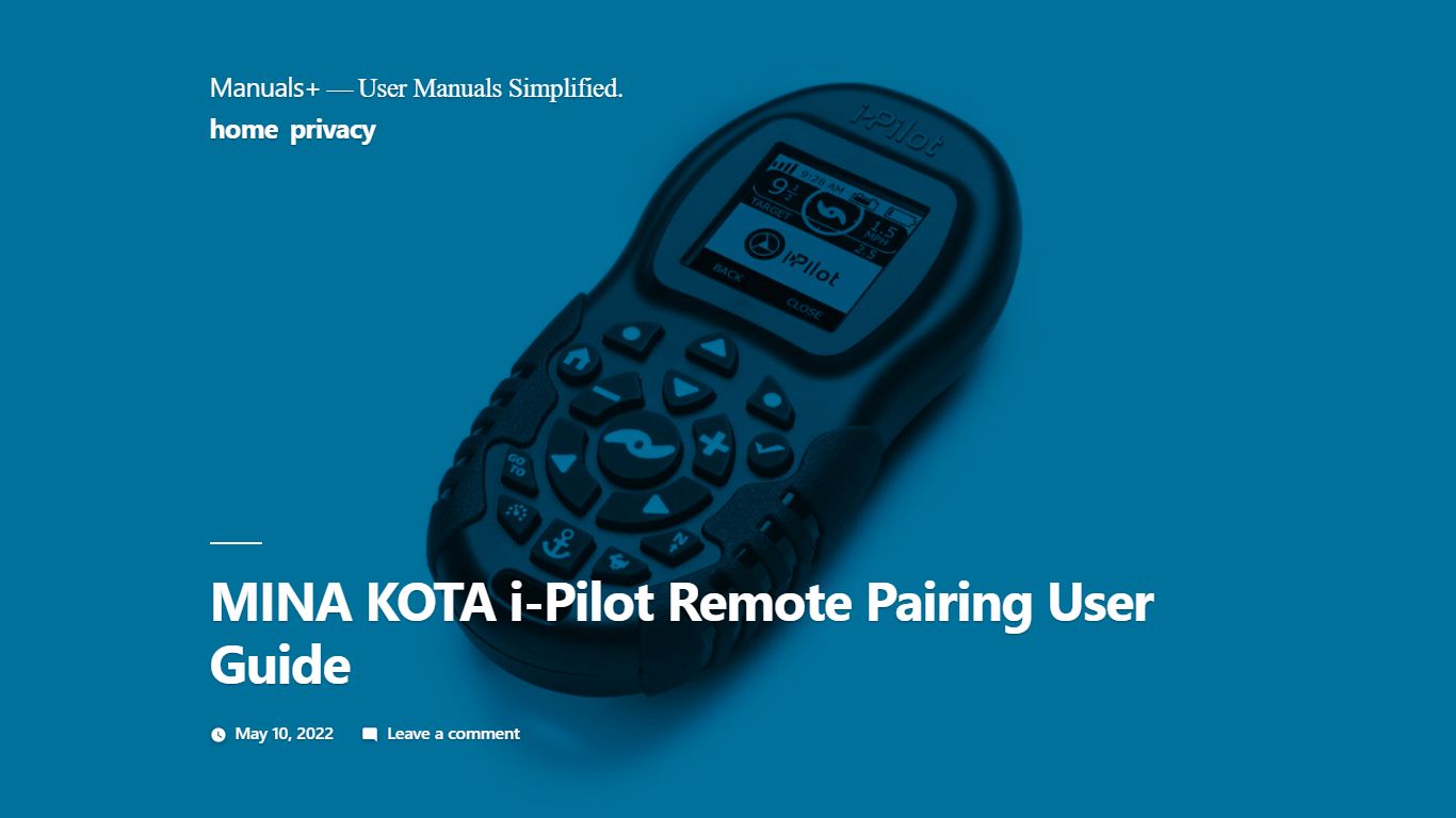 MINA KOTA i-Pilot Remote Pairing User Guide - Manuals+